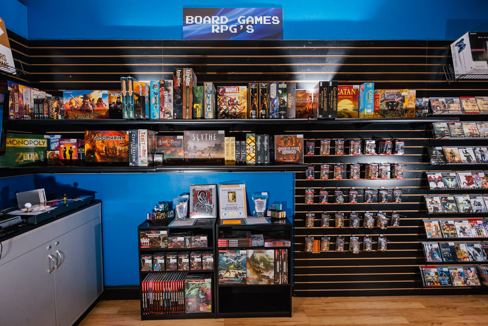 Ready set game board games and RPG section.