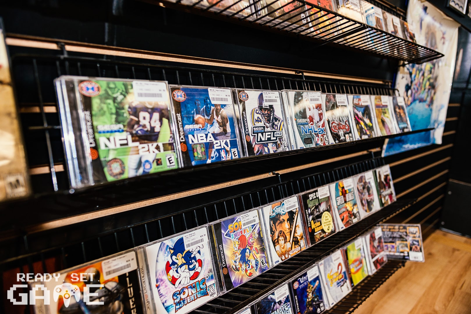Ready set game videogame shelves.