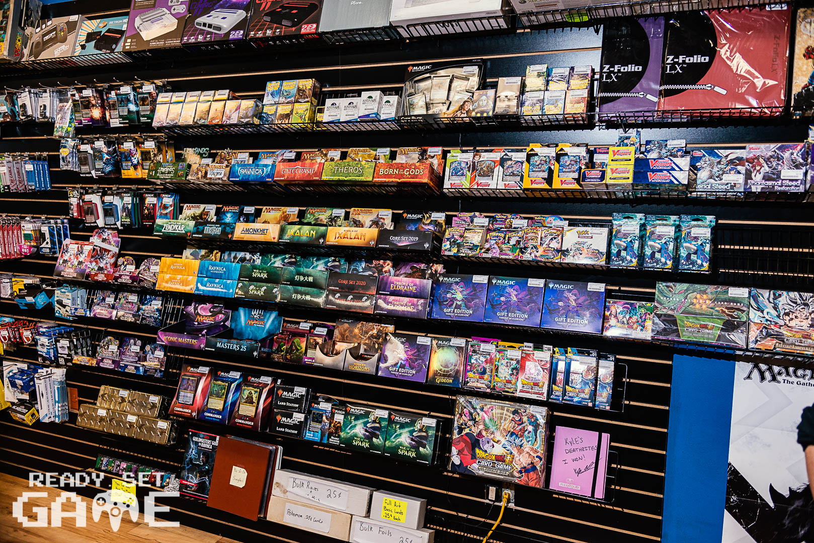 Ready set game behind the counter trading card games.